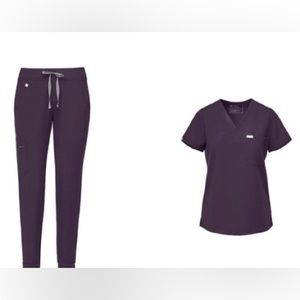 FIGS Scrub Set Catarina Top/ Zamora Jogger Purple